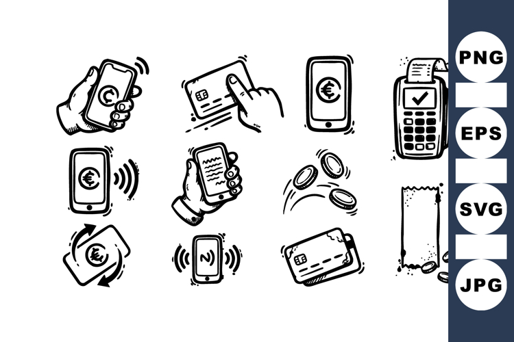 Hand Drawn Payment Icon For Finance Graphics