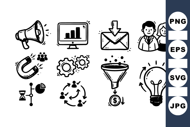 Hand Drawn Marketing Icon Graphics