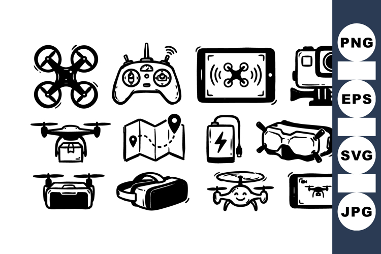 Hand Drawn Drone Technology Icon