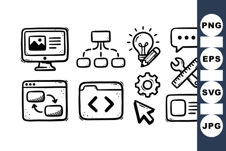 Hand Drawn Line Art Web Design Icon