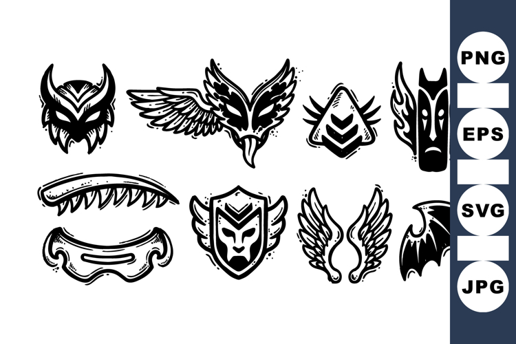 Tribal Dark Symbols SVG Vector Illustration