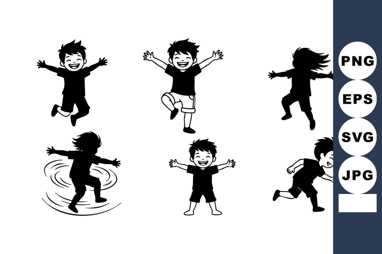 Child Playing Silhouette Image 17
