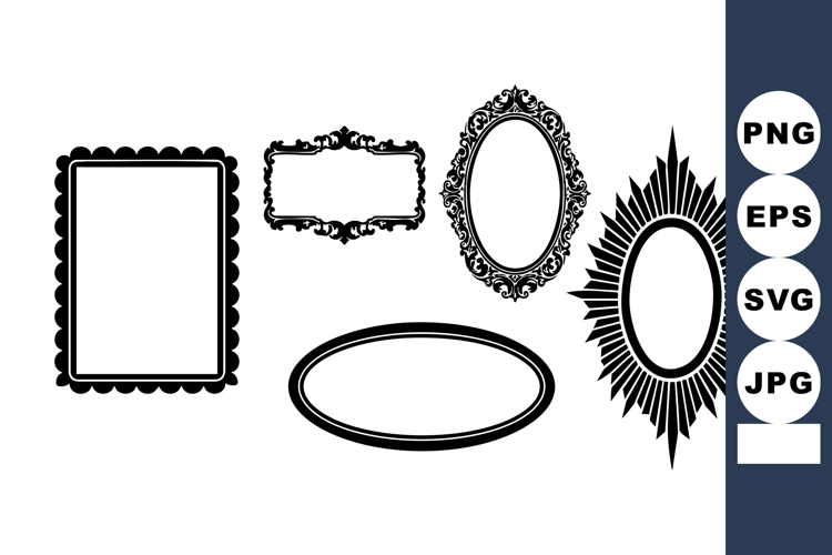 Vintage Decorative Frames Oval Rectangular Classic