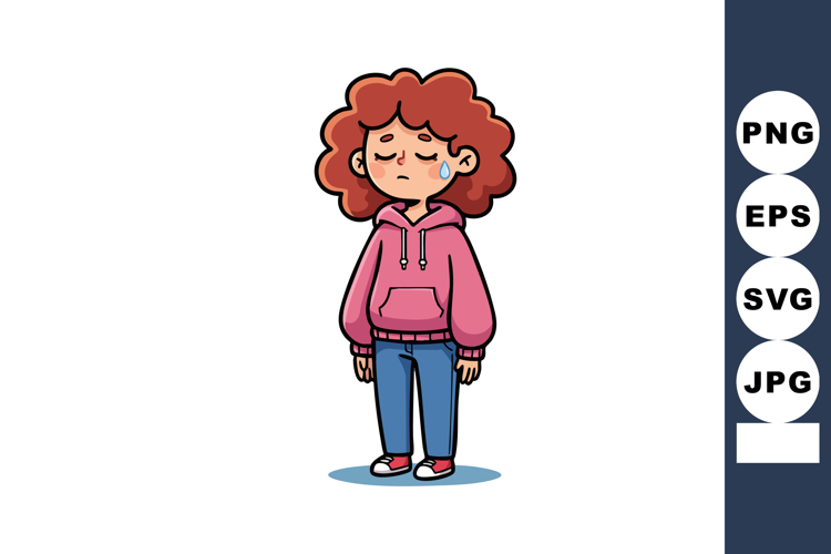 Sad Girl Clipart Image 15