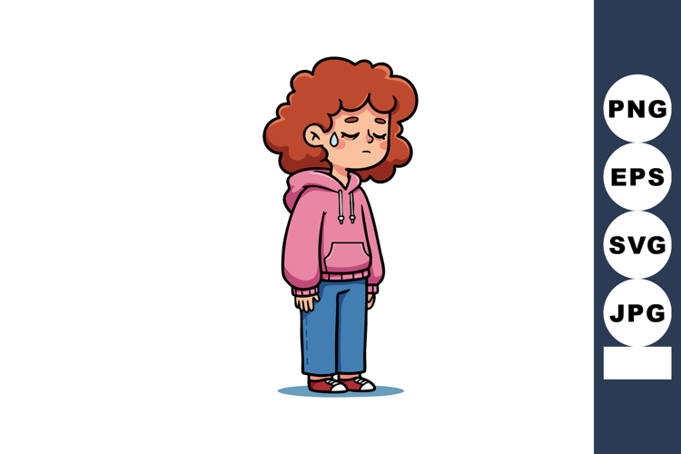 Sad Girl Clipart Image 8