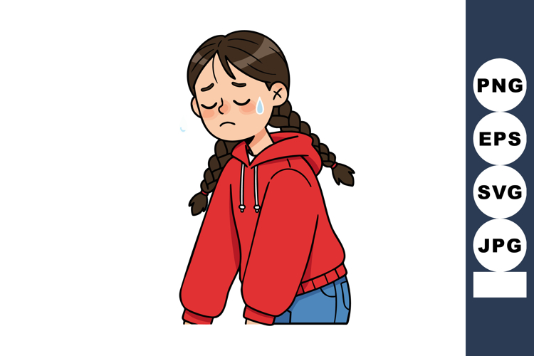 Sad Girl Clipart Image 16