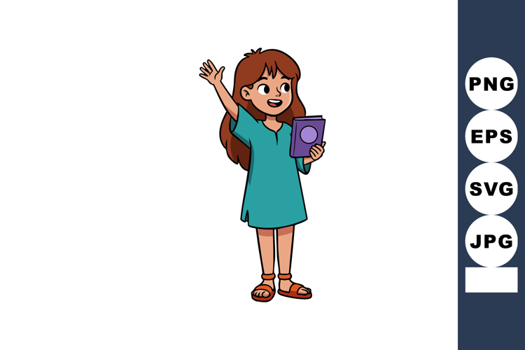 Cartoon Child Reading Book Clipart Image 9