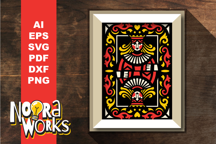 Queen Of Hearts Layered Papercut SVG