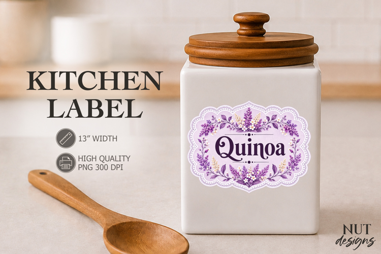 Quinoa Vintage Lace Kitchen Pantry label
