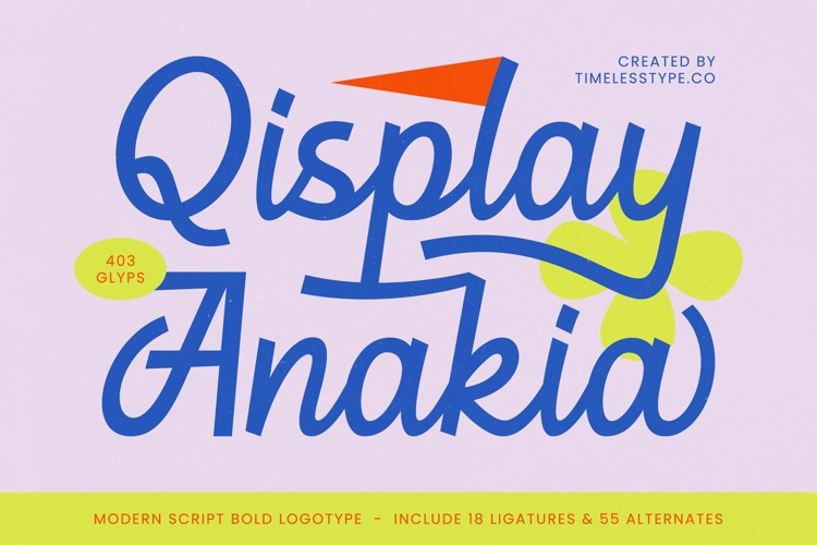 Qisplay Anakia - Modern Script Bold