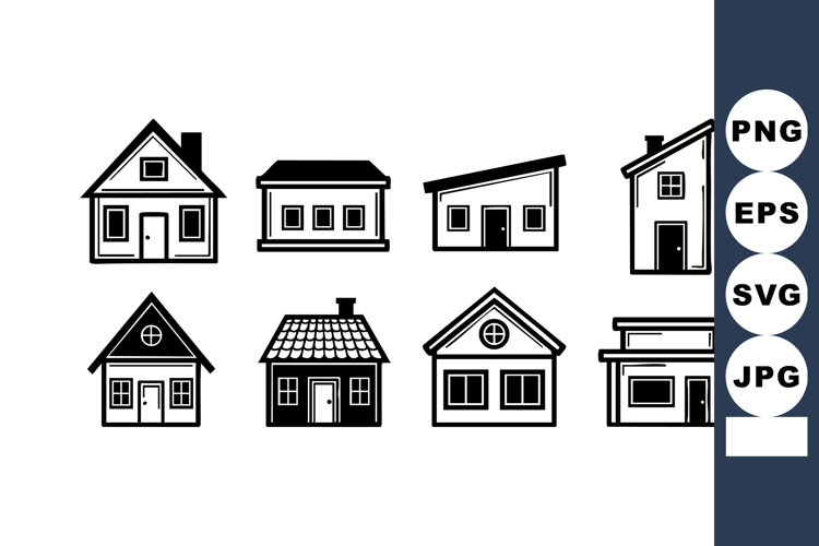 House Clipart Black And White Image 6