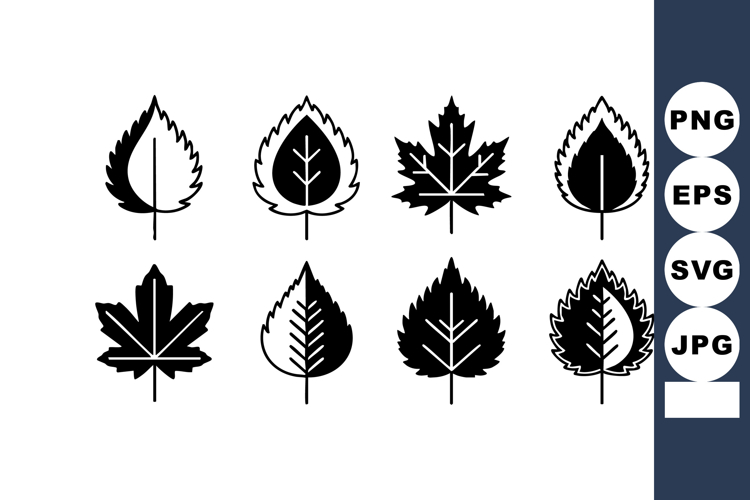 Leaf Black And White Clipart Image 7