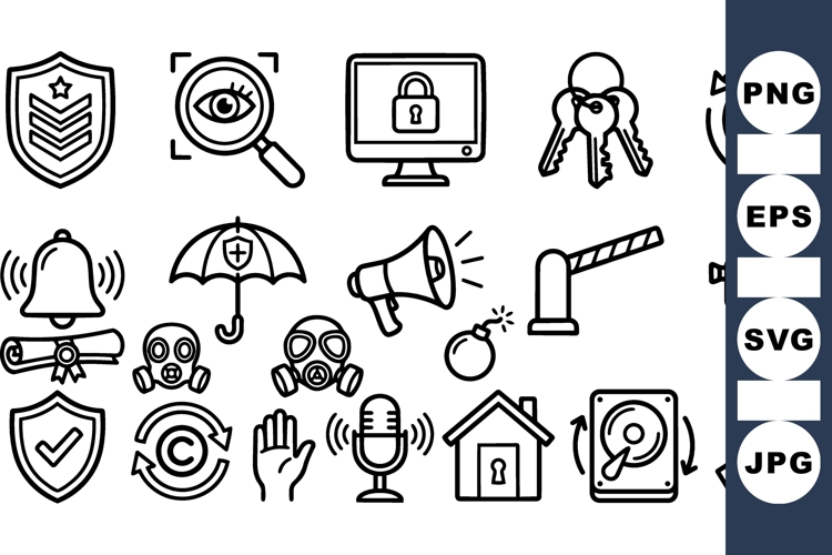 Security Icon Vector Set For Web And Apps