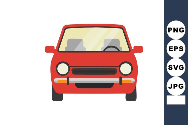 Red car front view vector illustration with simple design an example image 1