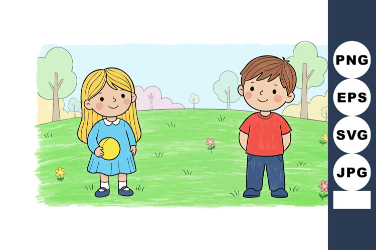 Playing Outside Clipart Image 12