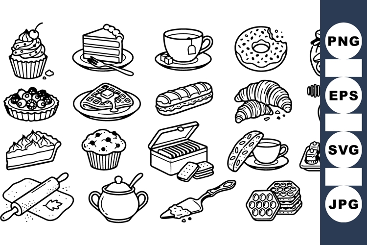 Black And White Cake Clipart Image 21