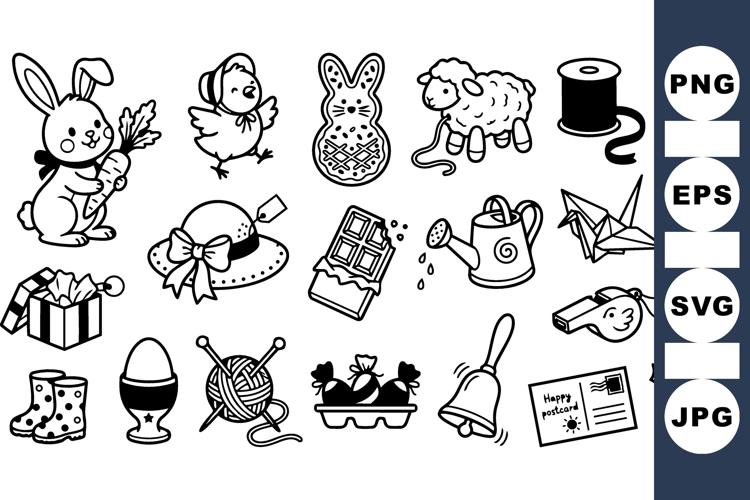 Easter Black And White Clipart Image 13