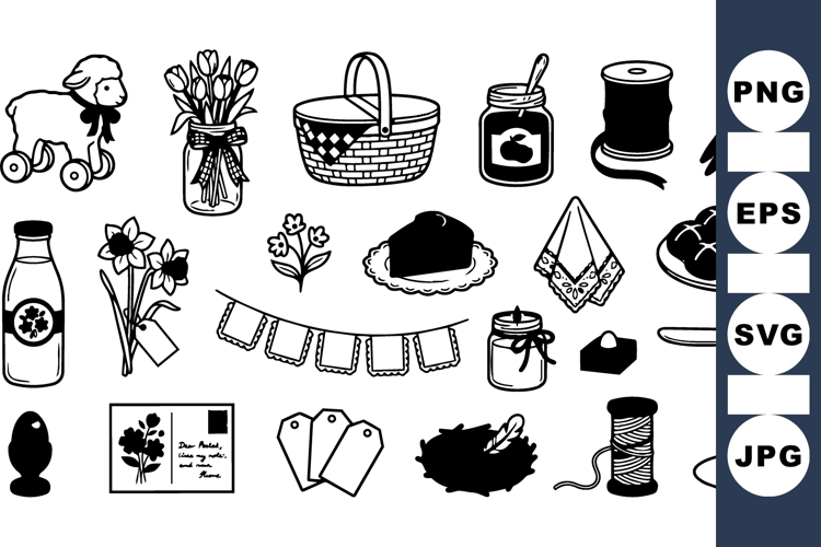 Black And White Summer Clipart Image 20