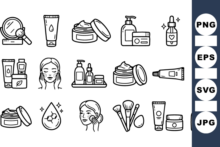 Minimalist Skincare Icon Set For Beauty Projects