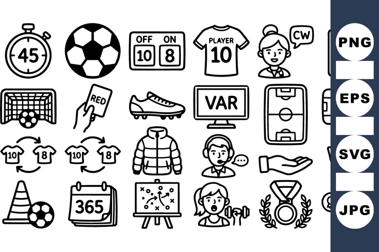 Soccer Sports Icon Clipart Bundle for Coaches