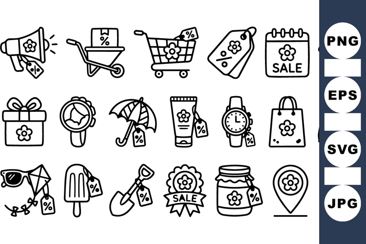 Retail Sale Outline Icons Bundle for Marketing