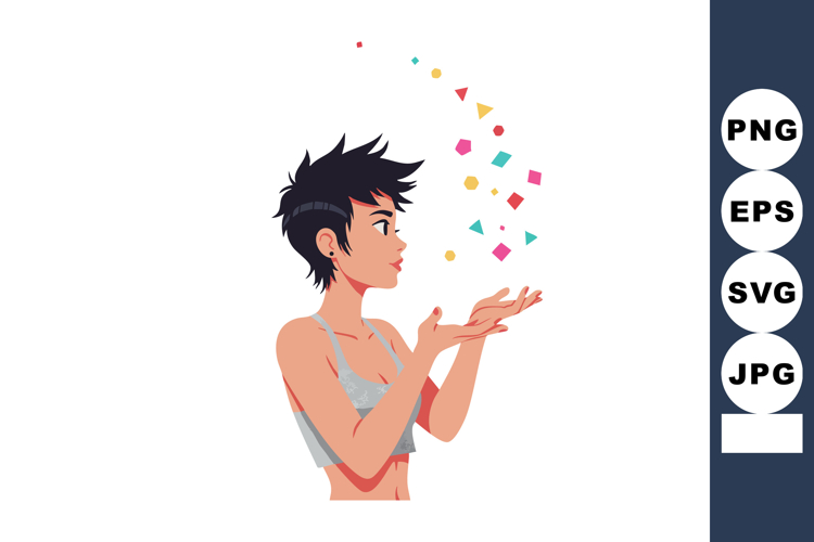 Black Hair Clipart Image 5