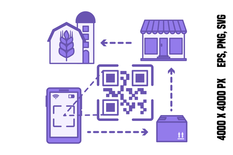 Purple Product Traceability QR Icon