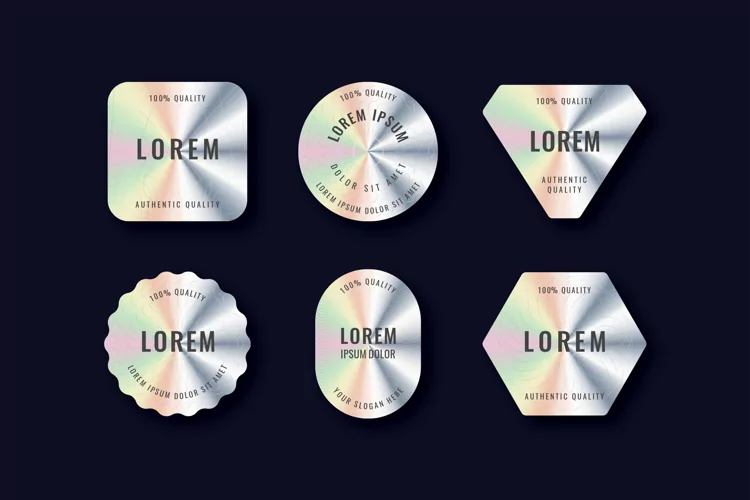 Quality Stamps Holographic Editable Badges