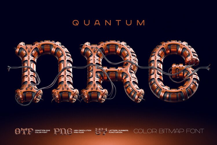 Quantum NRG - Color Bitmap Font example image 1