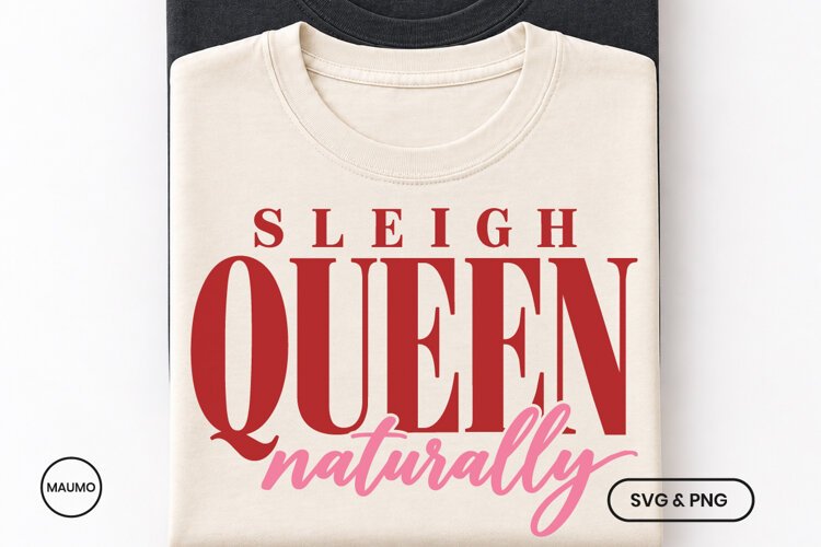 Funny Sleigh Queen Christmas SVG example image 1