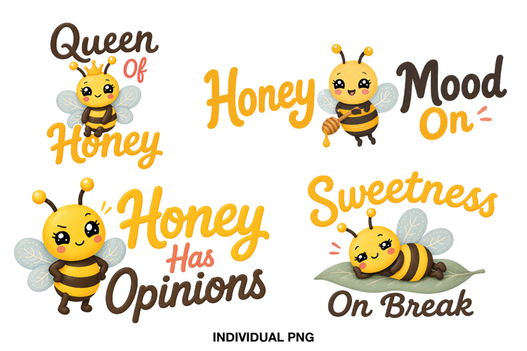 Cute Bee PNG Designs, Funny Bee Lover Graphics