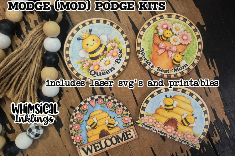 Queen bee Magnets Modge Podge SVGs and Printables