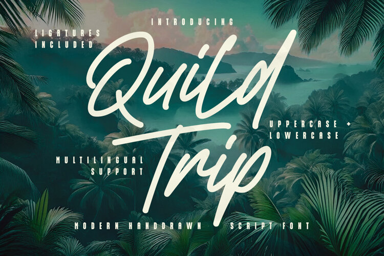 Quild Trip Modern Handdrawn Script Font example image 1