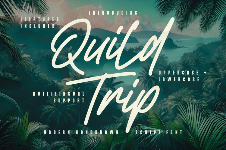 Quild Trip Modern Handdrawn Script Font