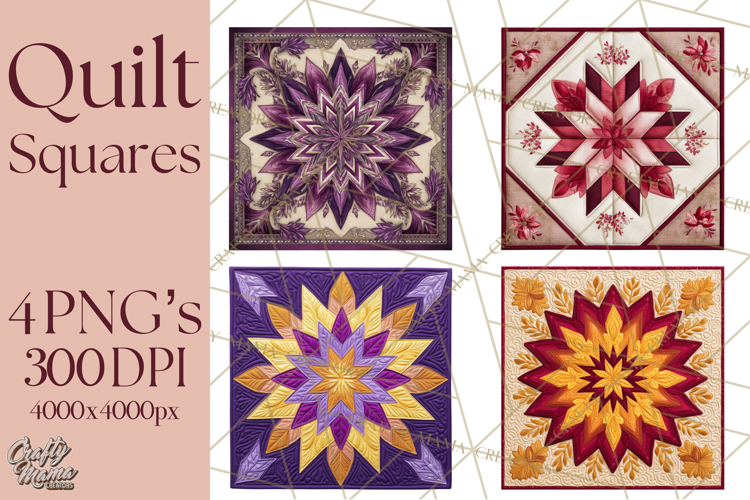 Quilt Squares Clipart PNG Rustic Patchwork