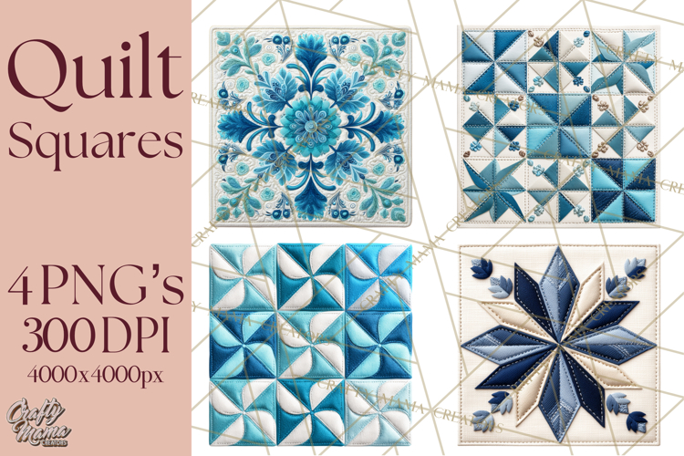 Quilt Squares Clipart PNG Rustic Patchwork