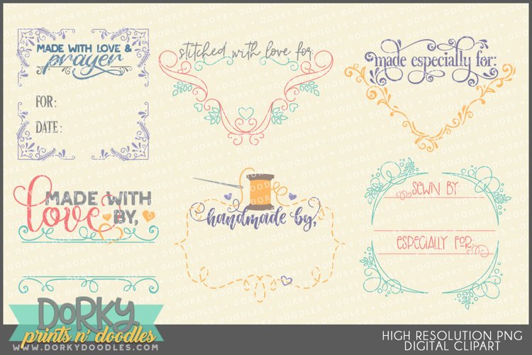 Quilt Gift Tags Wordart Designs for Stickers and Sublimation example image 1