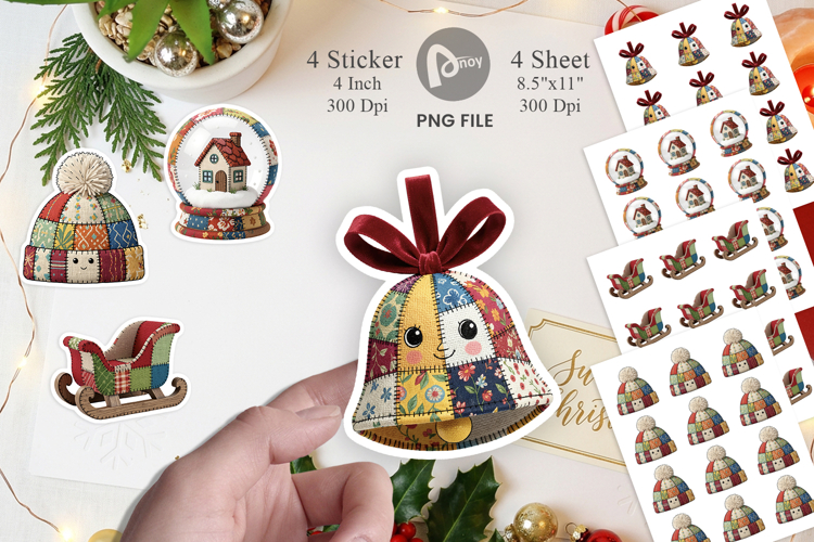 Winter Decor Patchwork Sticker