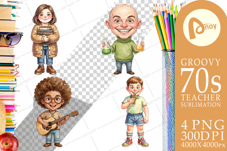 Quirky 70s Human Teacher Sublimation
