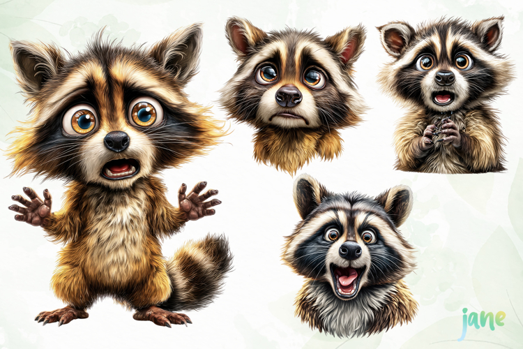 Quirky And Funny Raccoons Sublimation