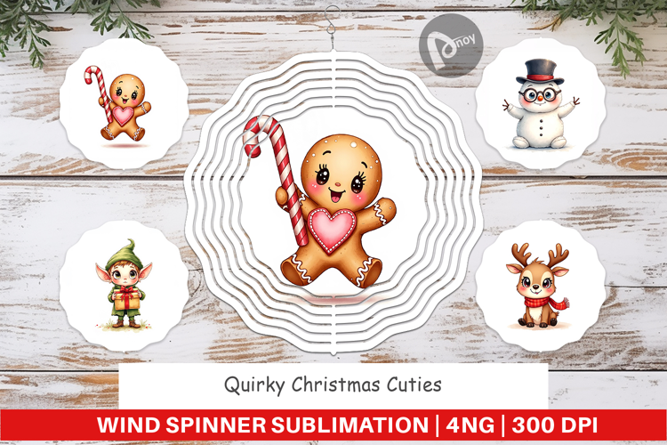 Quirky Christmas Cuties Wind Spinner