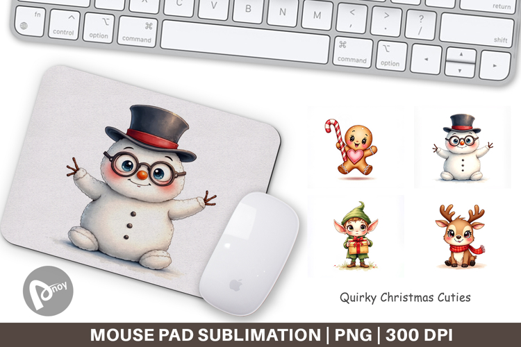 Quirky Christmas Cuties Mouse Pad