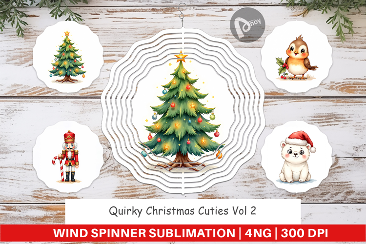 Quirky Christmas Cuties Wind Spinner