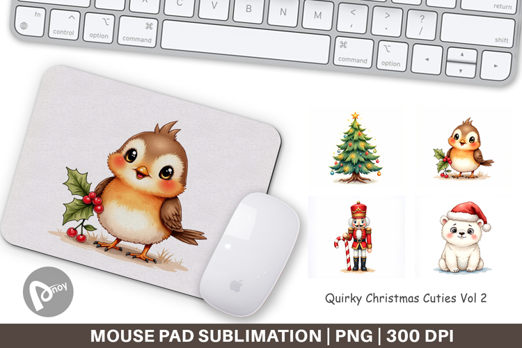 Quirky Christmas Cuties Mouse Pad