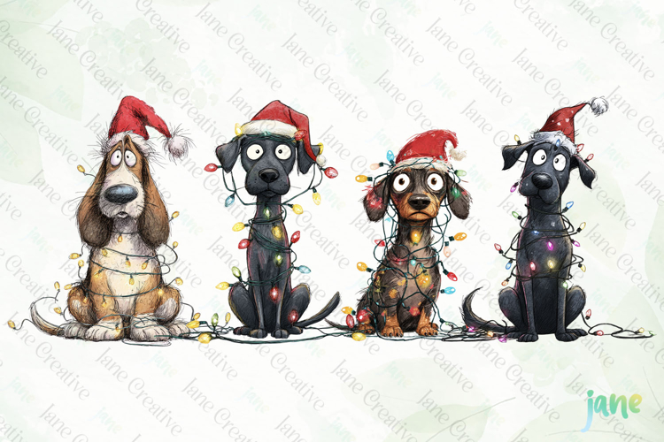 Quirky Christmas Dog Clipart