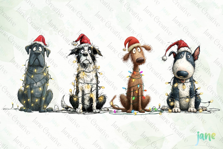 Quirky Christmas Dog Clipart