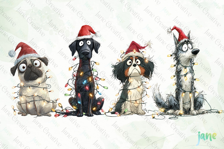 Quirky Christmas Dog Clipart