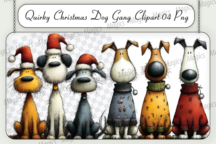 Quirky Christmas Dog Png Sublimation