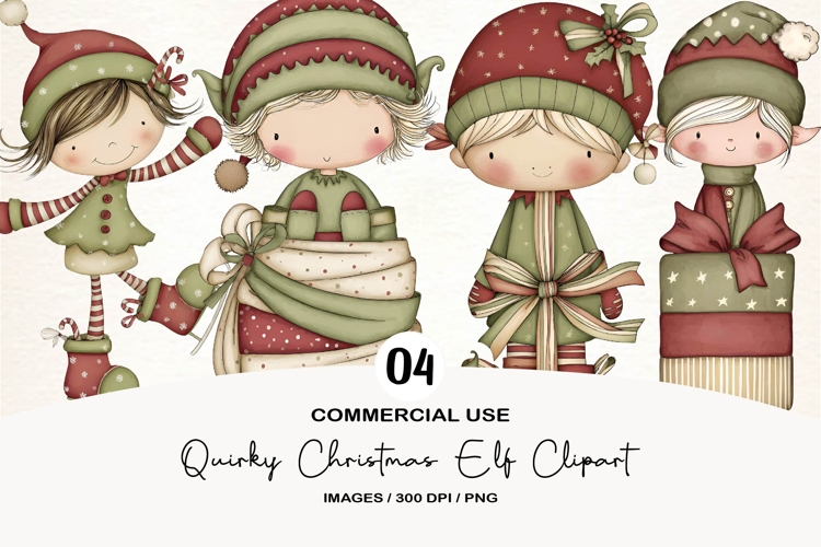 Quirky Christmas Elf Clipart