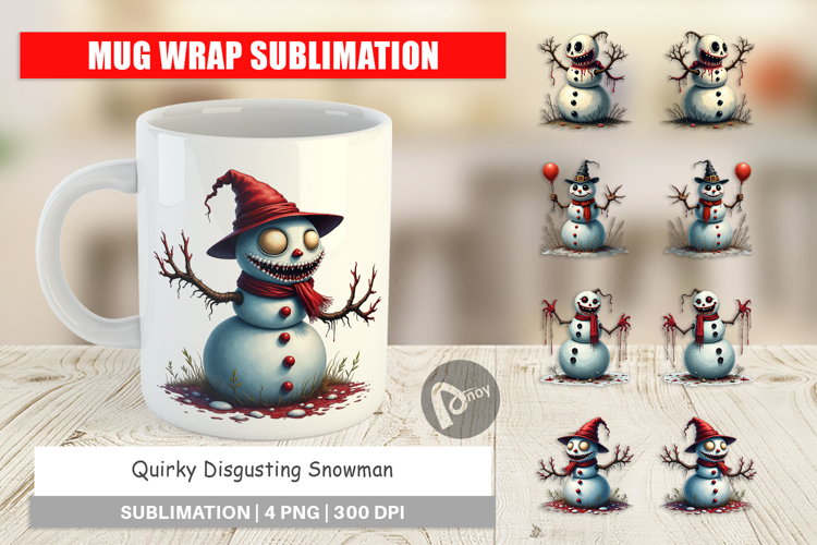 Quirky Snowman Mug Wrap